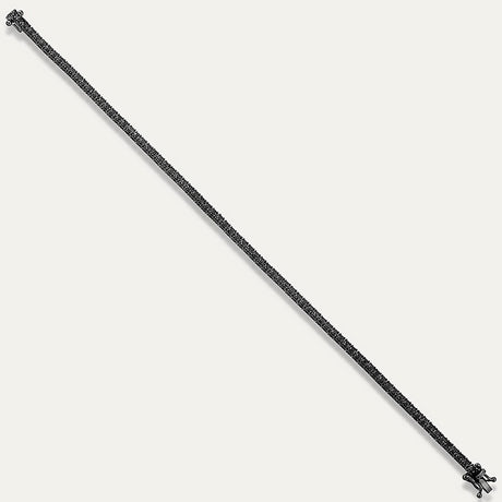 Tennis Bracelet - Black Stone Silver-Tone Eternity Style