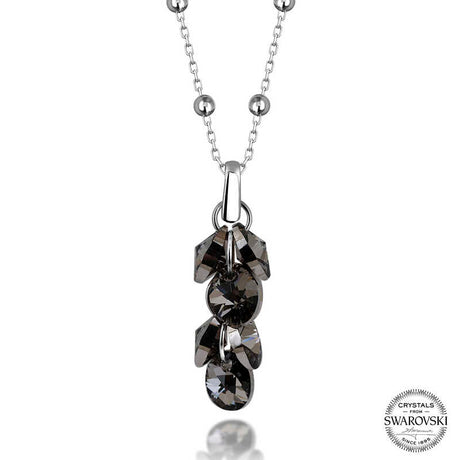 Silver Necklace - Swarovski Crystal Cluster Drop Pendant