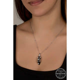 Silver Necklace - Swarovski Crystal Cluster Drop Pendant