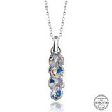 Necklace - Sterling Silver Swarovski Crystal Cluster Pendant