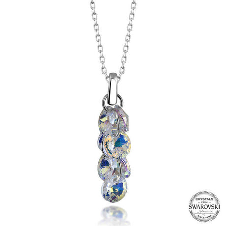 Necklace - Sterling Silver Swarovski Crystal Cluster Pendant