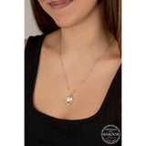Sterling Silver Necklace - Faceted Iridescent Swarovski Crystal Pendant