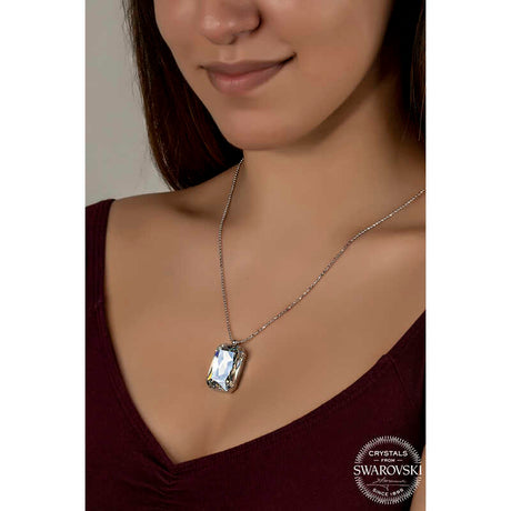 Necklace - Swarovski Crystal Shimmer Rectangular Pendant