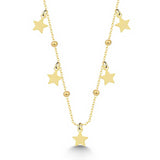 Necklace - Gold-Tone Dainty Star & Bead Charm Necklace