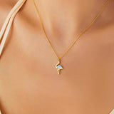 Gold-Tone Enamel Flamingo Pendant Necklace - Dainty Charm