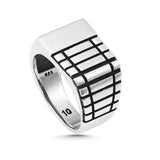 Premium Sterling Silver Engraved Men's Ring