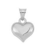 Sterling Silver Puffed Heart Pendant - Elegant & Timeless