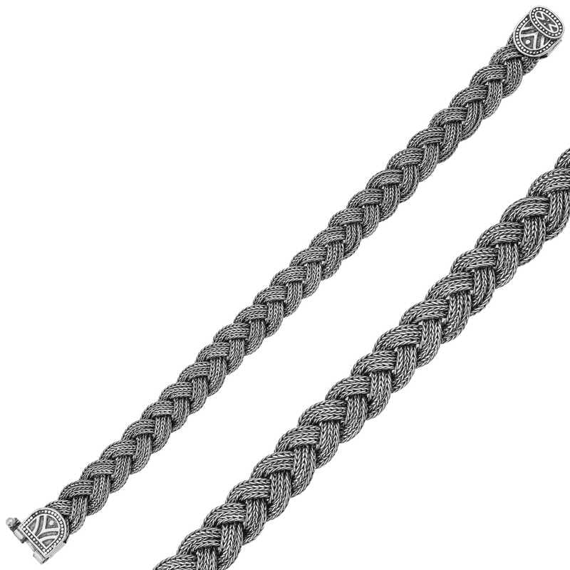 Sterling Silver Bracelet - Handcrafted Braided Design