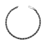 Bracelet - Oxidized Sterling Silver King Chain Design