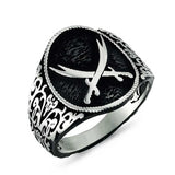 Premium Sterling Silver Zulfiqar Sword Men's Ring