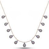 Necklace - Rose Gold Plated Sterling Silver Evil Eye Teardrop Charm