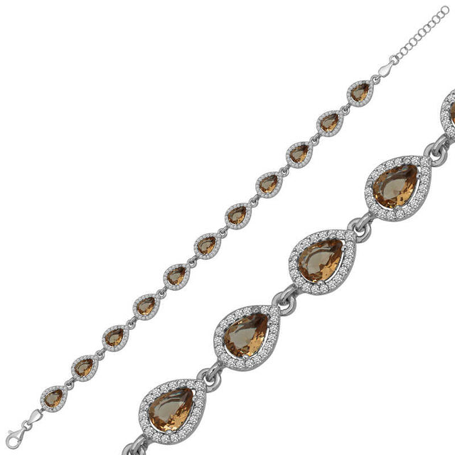 Bracelet - Sterling Silver Zultanite Teardrop Halo Bracelet