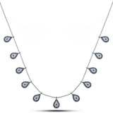 Sterling Silver Teardrop Evil Eye Dainty Necklace