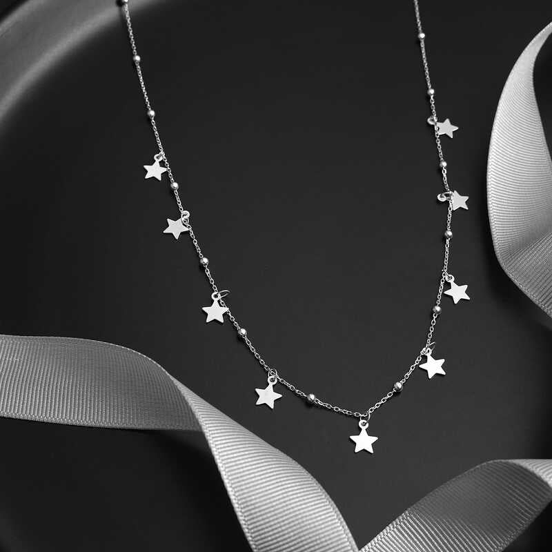 Sterling Silver Star Charm Dorika Beaded Necklace