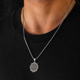 Sterling Silver Ayat al-Kursi Calligraphy Necklace - Spiritual Pendant