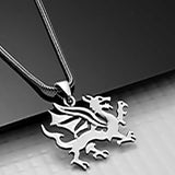 Men's Necklace - Sterling Silver Dragon Statement Pendant