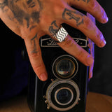 Premium Sterling Silver Zigzag Men's Ring