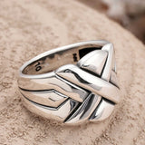Men's Sterling Silver Braided Design Ring