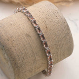 Sterling Silver Zultanite & White Stone Rectangular Tennis Bracelet