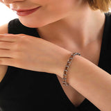 Sterling Silver Zultanite & White Stone Rectangular Tennis Bracelet