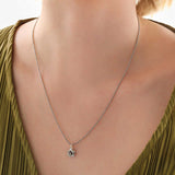 Sterling Silver Floral Rose Pendant Necklace - Detailed Design