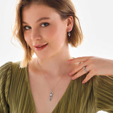 Silver-Tone Wolf Head Statement Jewelry Set with Clear Stones