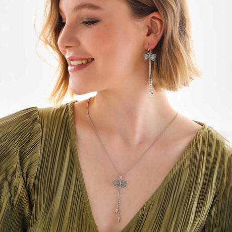 Sterling Silver Filigree Dragonfly Jewelry Set