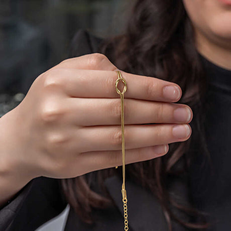 Bracelet - Gold-Plated Sterling Silver Love Knot Bangle