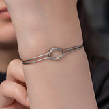 Sterling Silver Love Knot Bracelet - Minimalist Design
