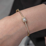 Armband - Goudkleurige Baguette & Pavé CZ Elegante Statement Glans