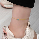 Anklet - Gold-Tone Dainty Evil Eye Charm Anklet