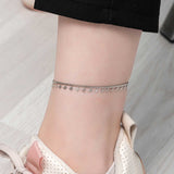 Sterling Silver - Dainty Butterfly Charm Anklet for Women