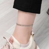 Sterling Silver - Dainty Butterfly Charm Anklet for Women