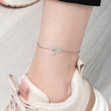 Chevillère - Charm cœur délicat en argent sterling avec solitaire étincelant