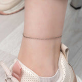 Sterling Silver Anklet - Minimalist Paperclip Chain Design