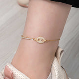 Anklet - Gold-Tone Pave Cubic Zirconia Mariner Link