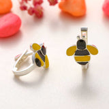 Children's Bee Ear Cuff Earrings - Sterling Silver Enamel Adjustable