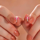 Hoop Earrings - Sterling Silver Pink Enamel Dragonfly Kids' Design