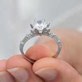 Ring - Sterling Silver Snowflake Cubic Zirconia Halo
