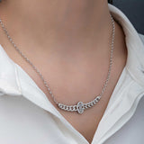 Bracelet en argent sterling - Chaîne gourmette élégante avec zircones cubiques baguette et rondes