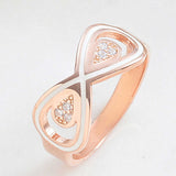 Ring - Rose Gold Plated Zirconia Infinity White Enamel