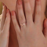 Ring - Rose Gold Plated Zirconia Infinity White Enamel