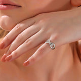 Sterling Silver Infinity Ring - Dainty Cubic Zirconia Accents