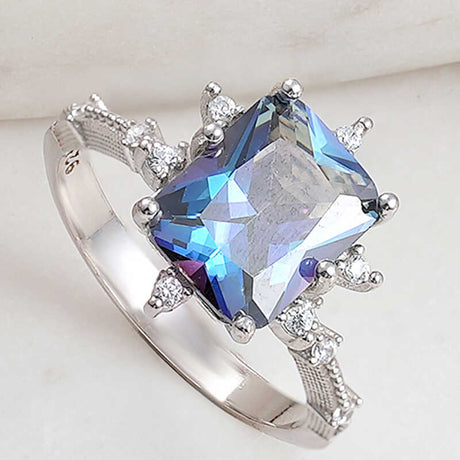 Ring - Sterling Silver Iridescent Zircon Statement Design