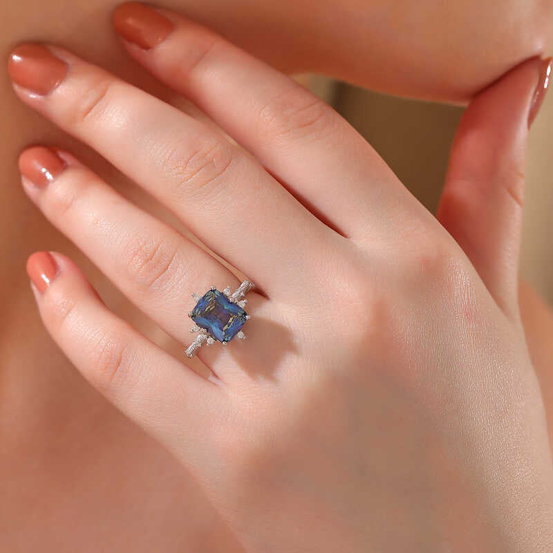 Ring - Sterling Silver Iridescent Zircon Statement Design