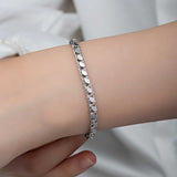 Sterling Silver Bracelet - Elegant Flat Link Chain for Women