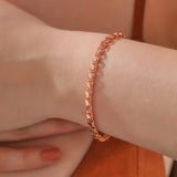 Rose Gold Plated Silver Petal Link Bracelet