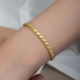 Gold Plated Oval Link Bracelet - Shimmering Chain Design