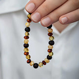 Amber Beaded Bracelet - Natural Multi-Color Stone Elegance