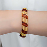 Bracelet - Natural Amber Twisted Spiral Design